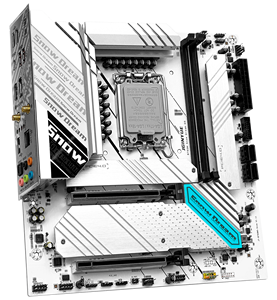 เมนบอร์ด JGINYUE B760M Snow Dream DDR5 สำหรับเล่นเกม ชิปเซ็ต <span class=keywords><strong>Intel</strong></span> ประสิทธิภาพสูง รองรับหน่วยความจำ 96G แบบดูอัลแชนแนล สำหรับเดสก์ท็อป รองรับฮาร์ดดิสก์ SATA - Product Image 1