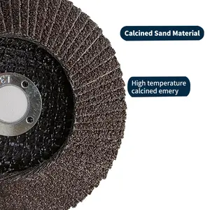 Disque à lamelles de sable calciné de haute qualité disque à lamelles de roue de meulage en aluminium abrasif pour le polissage des abrasifs de meulage en métal