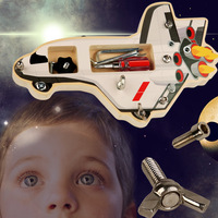 Vente en gros de planches d'activités Montessori en bois pour enfants, ensemble d'outils spatiaux, développement de la motricité fine pour les tout-petits, STEM