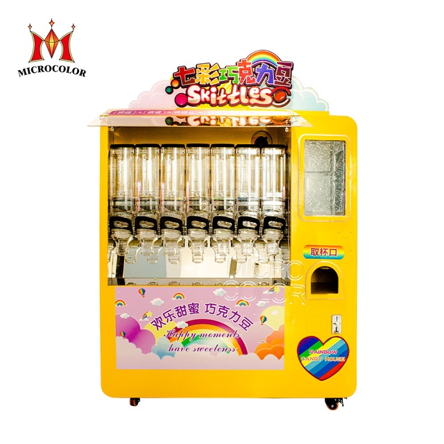 Custom Business Sugar Beans Vending Machine with SDK Touchscreen Multi-Payment Remote Monitoring 7 Flavors 150 Cups Capacity