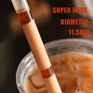Emballage Individuel en Plastique Transparent pour Boba/Smoothie 0,45" X 9" |   Grands pailles jetables pointues de type Jumbo pour Bubble Tea - Product Image 4