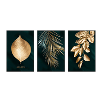 Art feuille d'or impressions sur toile personnalisées 3 pièces peinture murale décorative abstraite pour la décoration intérieure hôtel art mural personnalisé