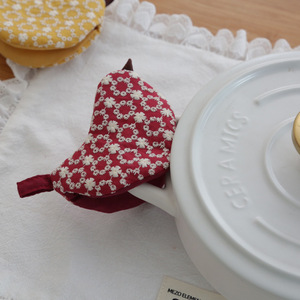 Résistant à la chaleur Plaid Coton Floral Broderie Oiseau Pot Poignée Mini Cuisine Gants Théière Poignée Pot Cap Chapeau - Product Image 2