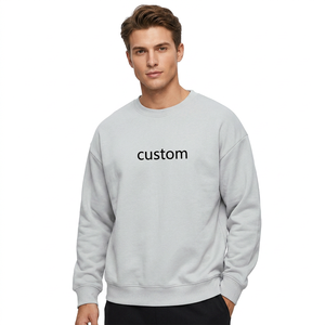 Sudadera de cuello redondo holgada y extragrande de poliéster y algodón con bordado y estampado al por mayor para hombre, logotipo personalizable, transpirable, corte regular - Product Image 2
