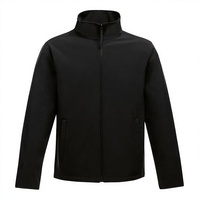 Blouson Softshell Homme Personnalisé Noir Printemps Col Montant Entièrement Zippé Tissé Coupe-Vent Imperméable Décontracté Extérieur Sur Mesure