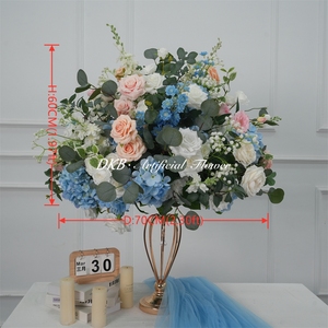 ลูกบอลดอกไม้ประดิษฐ์ขนาดใหญ่ DKB งานแฮนด์เมดสุดหรู สำหรับตกแต่งโต๊ะงานแต่งงาน จัดดอกไม้ประดิษฐ์ทรงกลมสำหรับตกแต่งงานแต่งงาน - Product Image 2