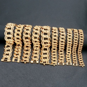 JXX Fashion Design 24K Gold Plated Miami Chain Iced Out Hip Hop Cuban Chain <b>Bracelet</b> and Necklace Brass Jewelry - Product Image 1