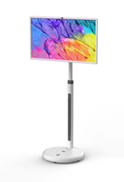 Moniteur mobile 24, 27, 32 pouces, écran réglable en hauteur avec support amovible pour la maison, le bureau, les réunions et les salles multiples, tableaux blancs interactifs