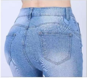 Comodo7 lavado de alta calidad elástico de pierna ancha holgado cintura media recto Sexy pantalones cortos de mezclilla bordados para mujer - Product Image 2