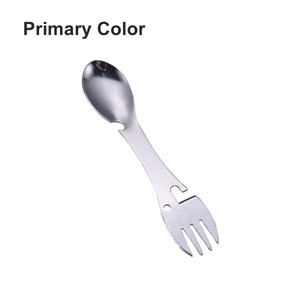 <b>Camping</b> Fork Spoon Stainless 5 in 1 Integrated Flatware <b>Multi</b> <b>Tool</b> Can Opener Knife Bottle Outdoors Picnic Camp Utensi Portable - Product Image 3