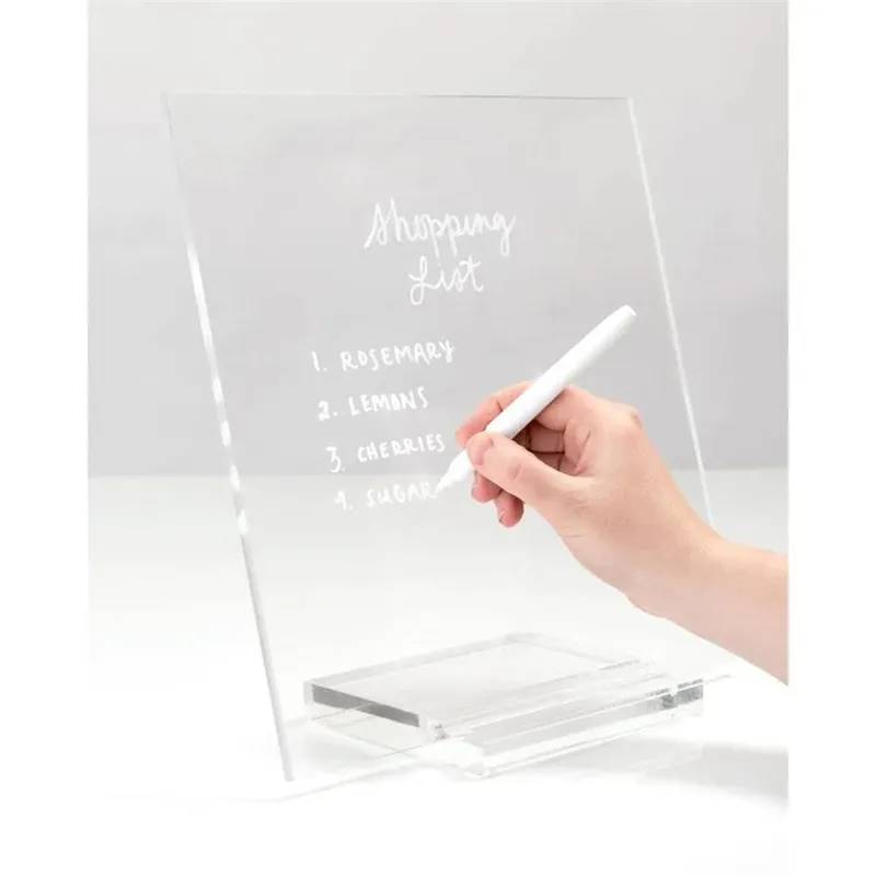 Yageli lucite tùy chỉnh khô xóa Memo tablet trong suốt rõ ràng Acrylic Memo Board với đứng