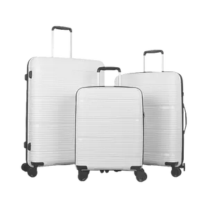 गर्म मोल्ड कस्टम लोगो एक्सेसरीज़ 20 + 24 + 28 3 पीसी ट्रॉली बोर्डिंग बैग जिपर सामान सेट सूटकेस वली