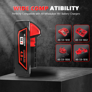 Batterie de remplacement haute performance victpower 18V 4000mAh, ignifuge, antidérapante, double protection, compatible avec les outils Milwaukee M18 - Product Image 3
