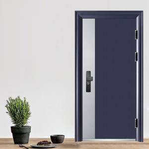 Ensemble Skyland Double porte d'entrée en bois de style français avec pivot en fer forgé en fibre de verre et acier - Product Image 4
