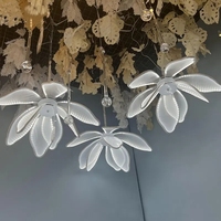Vente flash : Lumière LED en forme de fleur pour les mariages, décorations de plafond ouvertes et fermées, roses brillantes, fleurs en dentelle, accessoires de mariage