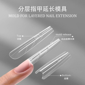 240 Móng Giả Hình Sandwich Pha Lê Trong Hộp, Không Cần Dùng Keo, Không Cần Khay Giấy, Dễ Dàng Dùng, Nhiều Hình Dạng, Dùng Cho Nail Pháp - Product Image 3