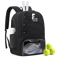 Sac de tennis et de pickleball avec compartiment à chaussures, poche isotherme, conception avec crochet pour clôture, sac à dos de sport pour tennis, pickleball, basketball