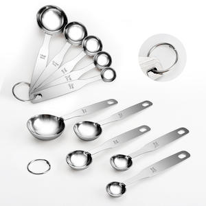 Ensemble de cuillères à mesurer en acier inoxydable, 5 pièces, lavables au lave-vaisselle, pour la pâtisserie, le café, le lait en poudre, design minimaliste - Product Image 1