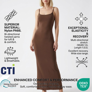 Abito Lungo a Sirena per Donna con Logo Personalizzato, Compressione Seconda Pelle, Cinturino Regolabile, Doppio Strato - Product Image 2