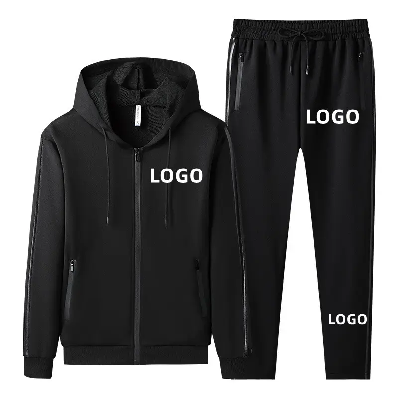 New Men's Casual Sports Suit Men's Hoodie Suit Casual Jogging Sportswear Zipper Jacket+Sports Pants 2 Outdoor Suits