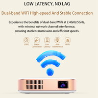 Mini projecteur portable S-180 4K Android LED DLP pour cinéma maison avec Wi-Fi double bande, batterie 8000 mAh et 2 haut-parleurs pour les voyages