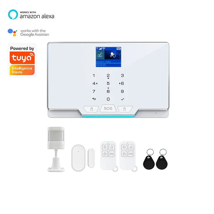 Wholesale Price Anti Thief Home Security Tuya WiFi GSM Wireless Smart Home Burglar Security Alarm Systems With Siren Door Sensor