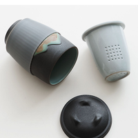 Mug à thé en céramique 9,5 oz/280 ml, style japonais, mug à thé de voyage avec infuseur et couvercle, excellent cadeau pour les amateurs de thé