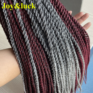 Synthetic <strong>Senegalese</strong> <strong>Twist</strong> Crochet Braiding <strong>Braids</strong> <strong>2X</strong> Short 350 Color 30 Roots/Pack African Colorful Braiding Hair Extensions - Product Image 6
