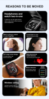 Montre connectée D12 HD avec écran classique, écouteurs portables, suivi de santé multidimensionnel, montre intelligente tout-en-un pour hommes et femmes