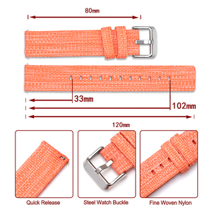 Bracelets de montre en toile pour femmes à dégagement rapide 16 18 20mm 22mm 24mm pour Samsung/Amazfit/<span class=keywords><strong>Huawei</strong></span>/Garmin ceinture de montre tissée en Nylon bracelet en vrac - Product Image 2