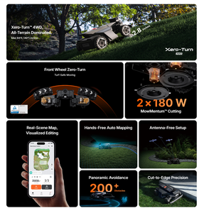 Tondeuse à gazon robotisée Navimow X4 Awd 4 roues motrices tout-terrain sans fil RTK GPS IA avec évitement d'obstacles automatique pour grandes pelouses Navimow X43 - Product Image 3
