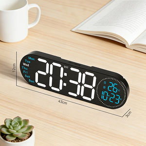 Reloj Despertador LED Digital con Espejo y Calendario, con Números Gigantes RGB, para Mesa de Estudio, Escritorio, Hogar - Product Image 2