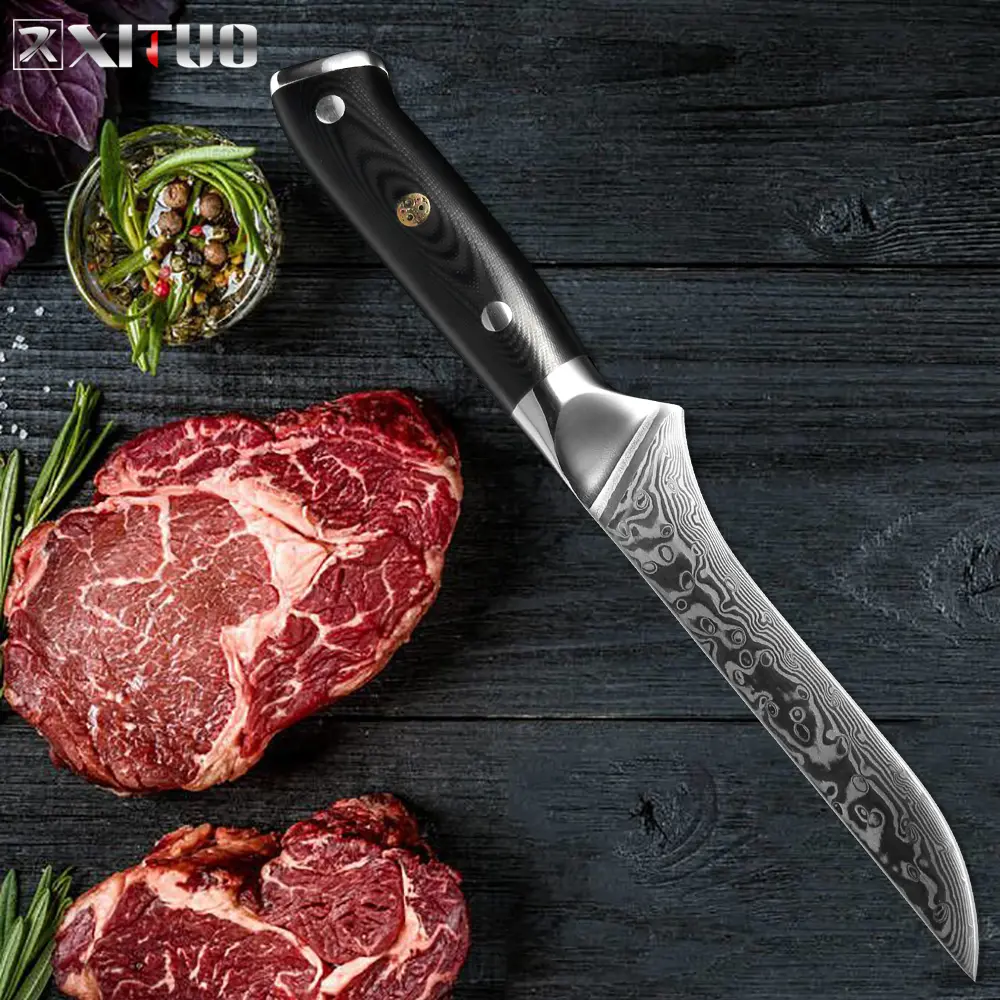 XITUO-cuchillo de deshuesado de 6 pulgadas, herramienta de cocina especial de 67 capas de acero damasco, corte afilado de carne, rebanadas de hueso, chef de cocina