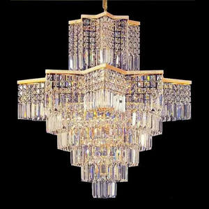 Diseño europeo salón de banquetes imperio candelabro araña de cristal iluminación para sala de estar - Product Image 1