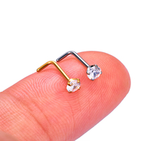 Acier inoxydable chirurgical 316L 20G goujons de nez Style de base forme Segment anneaux Zircon cubique mode corps Piercing bijoux