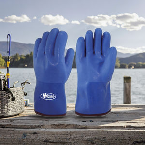 Guantes de hormigón con revestimiento completo de PVC azul NMsafety, Guantes Térmicos para combustible, guantes impermeables para obras de construcción - Product Image 3