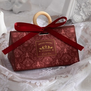 Tùy chỉnh giấy tam giác Bridal Shower Wedding Kẹo hộp quà tặng với Ribbon cho khách với xử lý túi đồ trang sức với logo - Product Image 2