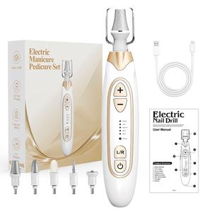 Kit de Pedicura Profesional Portátil con 5 Modos de Trabajo, Taladro de Uñas Recargable, Mini Manicura Eléctrica - Product Image 1