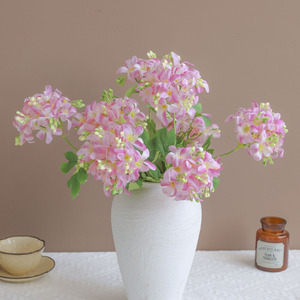 Fleur d'hortensia artificielle Greenway en soie rose et blanche, branche unique, décoration intérieure, ornement de mariage - Product Image 1