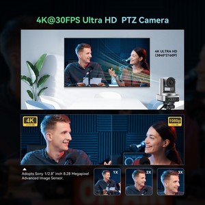 Solution de visioconférence tout-en-un - Caméra PTZ 4K avec suivi IA et haut-parleur intégré, connexion flexible pour réunions d'entreprise - Product Image 4