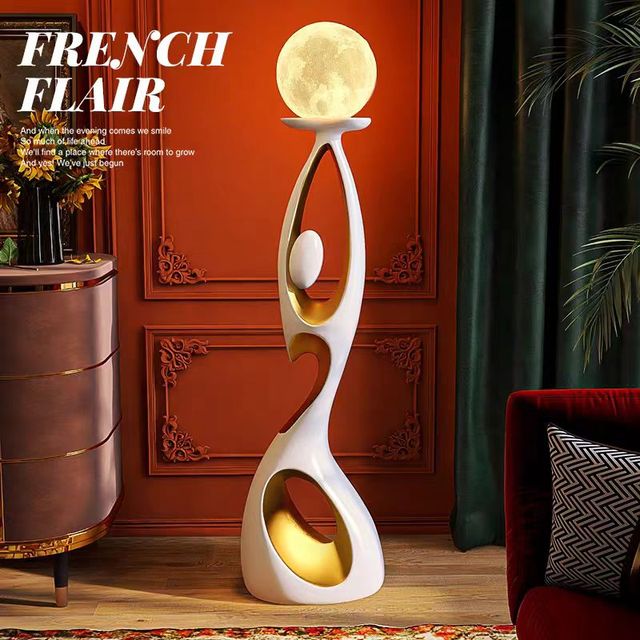 Nordic Abstract Art Sculpture Designer Style Resin LED Floor Lamps for Living Room and Bedroom, Wholesale and Customization