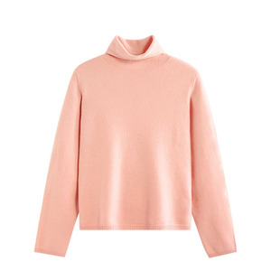 Chandails en laine 100% personnalisés pour femmes pull tricoté à <span class=keywords><strong>col</strong></span> <span class=keywords><strong>roulé</strong></span> tricots polyvalents de couleur unie pour l'hiver chaud - Product Image 1