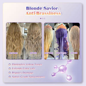 Champú y Acondicionador Ultra Púrpura para Eliminar <span class=keywords><strong>el</strong></span> Amarillo, Marca Privada, Limpieza y Reparación Suave para Cabello Teñido a Más de 8 Grados - Product Image 5