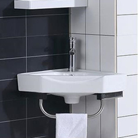 Lavabo d'angle triangulaire en céramique BF pour salle à manger, lavabo mural pour villa, appartement, hôtel
