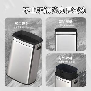 Poubelle de cuisine en acier inoxydable à ouverture supérieure, capacité extra-large 50L, adaptée à un usage commercial dans les bureaux, les hôtels, etc. - Product Image 3
