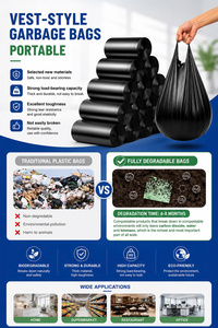 Kangle KL-02 Vest Handle Heavy Duty Flat Bottom Star Seal Leak Proof <b>Plastic</b> Trash Can Liners Garbage Bags for Home <b>Kitchen</b> - Product Image 6