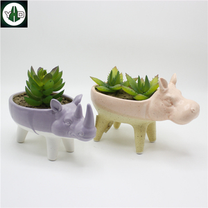 Maison & Jardin Céramique <span class=keywords><strong>Hippopotame</strong></span> Animal Planteurs De Pots De Fleurs - Product Image 4