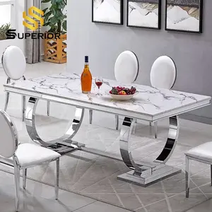 批发金属餐桌椅不锈钢餐厅餐桌家居家具