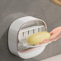 Support mural HZ23 sans perçage, sans drainage, en PP, pour salle de bain, avec étagère de rangement et porte-savon – Vente en gros