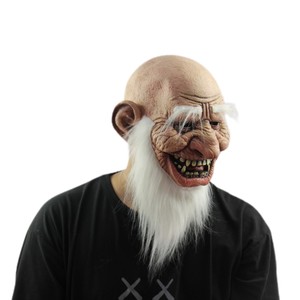 Masque de zombie vieil homme effrayant en latex pour <span class=keywords><strong>Halloween</strong></span> et Noël, accessoires de déguisement pour adulte, perruque pour cosplay - Product Image 2